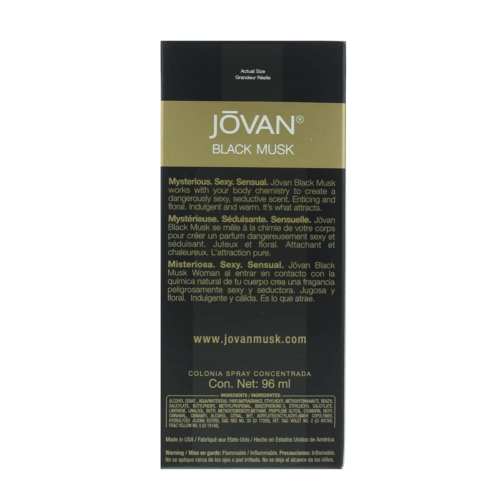 Jovan Black Musk Cologne Spray For Women 96ml,3607341047038,