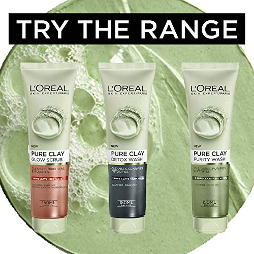 L'Oreal Paris Skin Expert Pure Clay Charcoal Detox Wash 150ml,3600523430932,