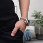 Baozai Stainless Steel Silver & Gold Watch Band,X002ASQXGV