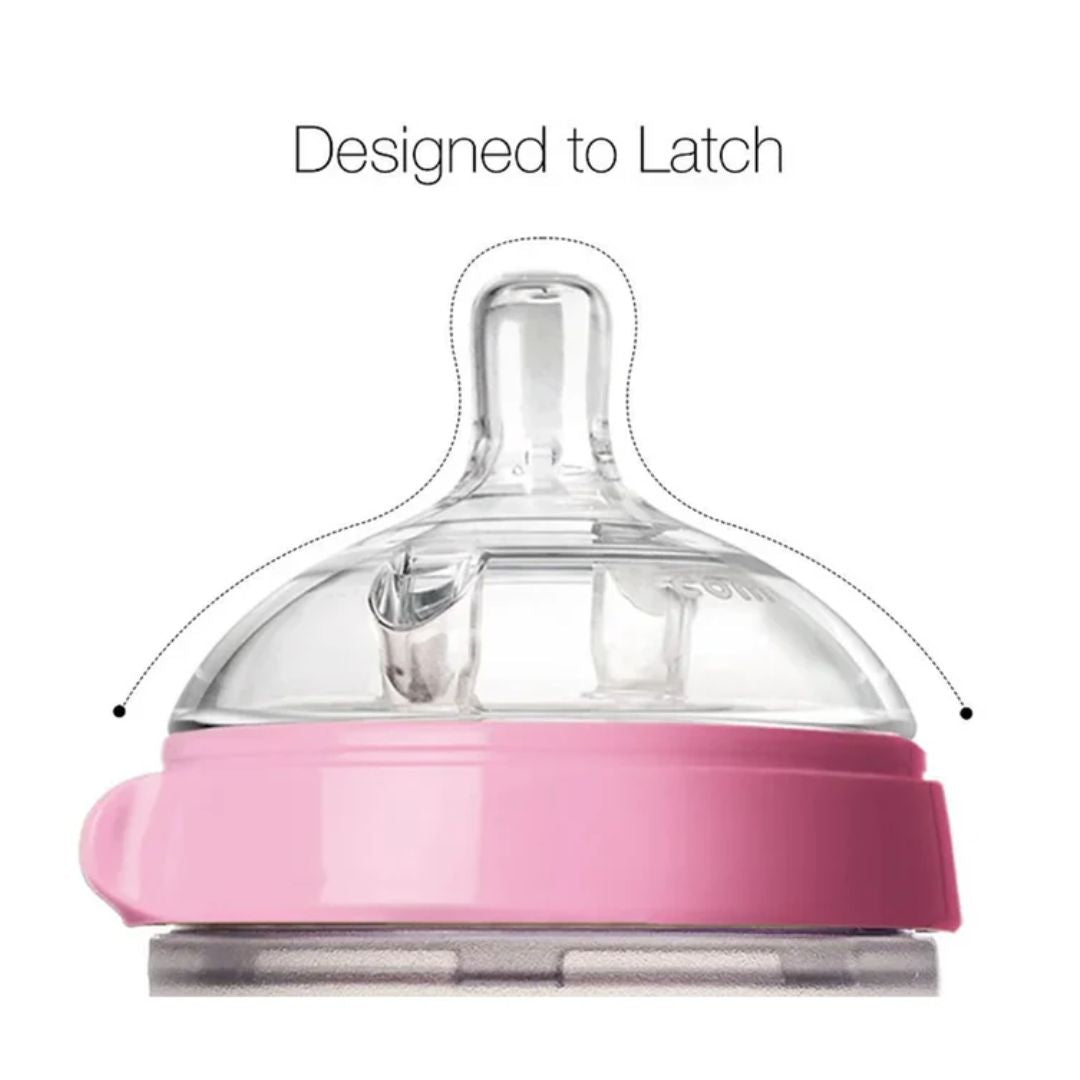 Comotomo Soft Hygienic Silicone Medium Flow Pink Baby Bottle (Pack Of 2) 250ml Each