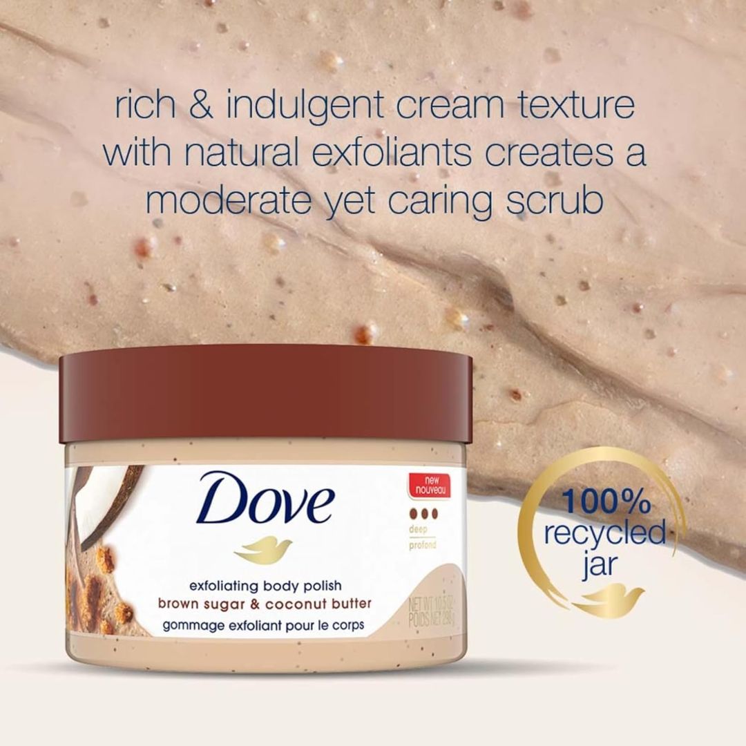 Dove Brown Sugar & Coconut Butter Exfoliating Body Scrub 298g,011111022690