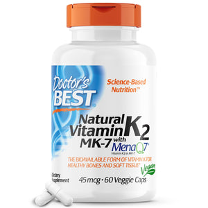 Doctor's Best Natural Vitamin K2 MK-7 45mcg 60 Veg Capsules