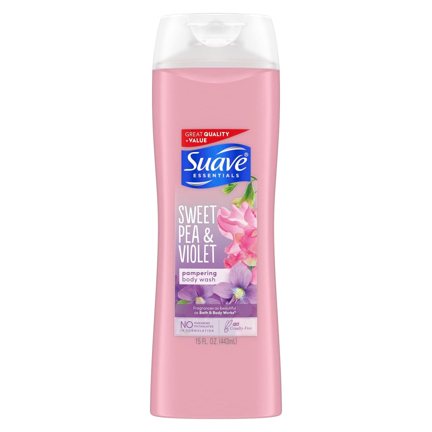 Suave Essentials Sweet Pea & Violet Pampering Body Wash 443ml