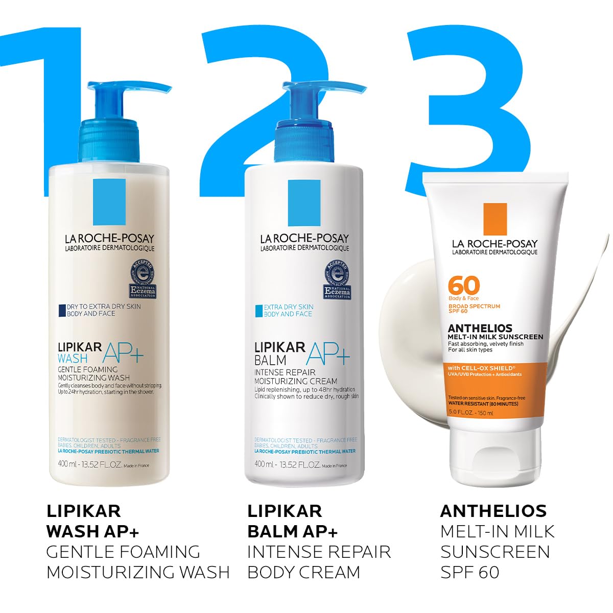 La Roche-Posay Anthelios SPF 60 Melt-In Milk Body & Face Sunscreen 150ml,883140500322
