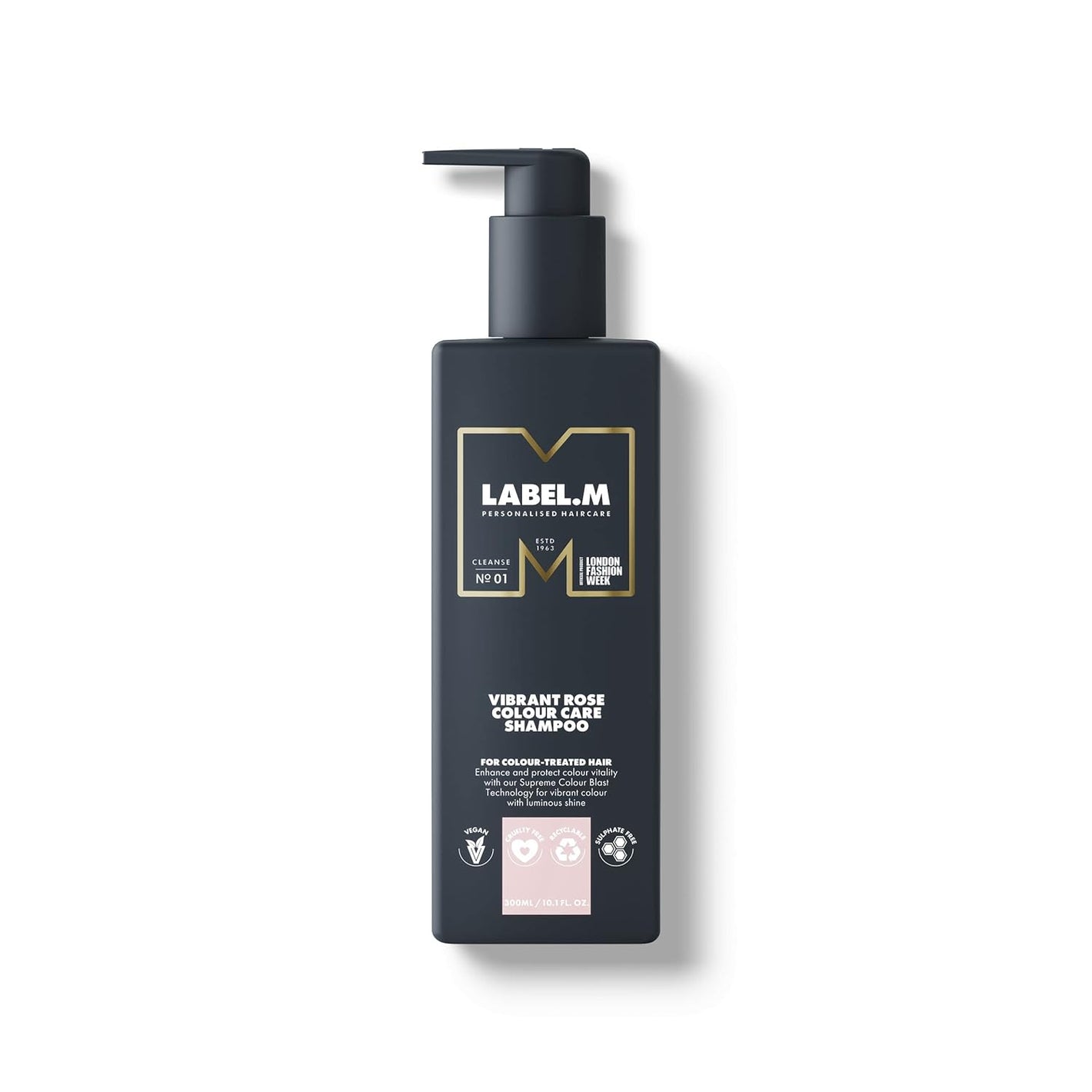 Label.M Professional Haircare Cleanse No.01 Vibrant Rose Colour Care Shampoo 300ml,5060059572243,