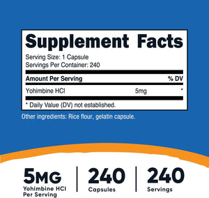 Nutricost Yohimbine 5mg 240 Capsules