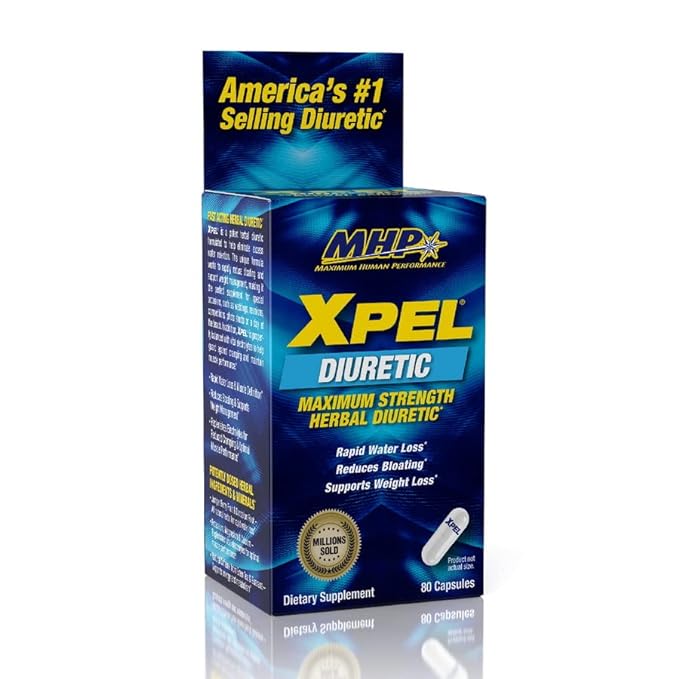 MHP XPEL Diuretic Maximum Strength Herbal Diuretic 80 Capsules,666222941004