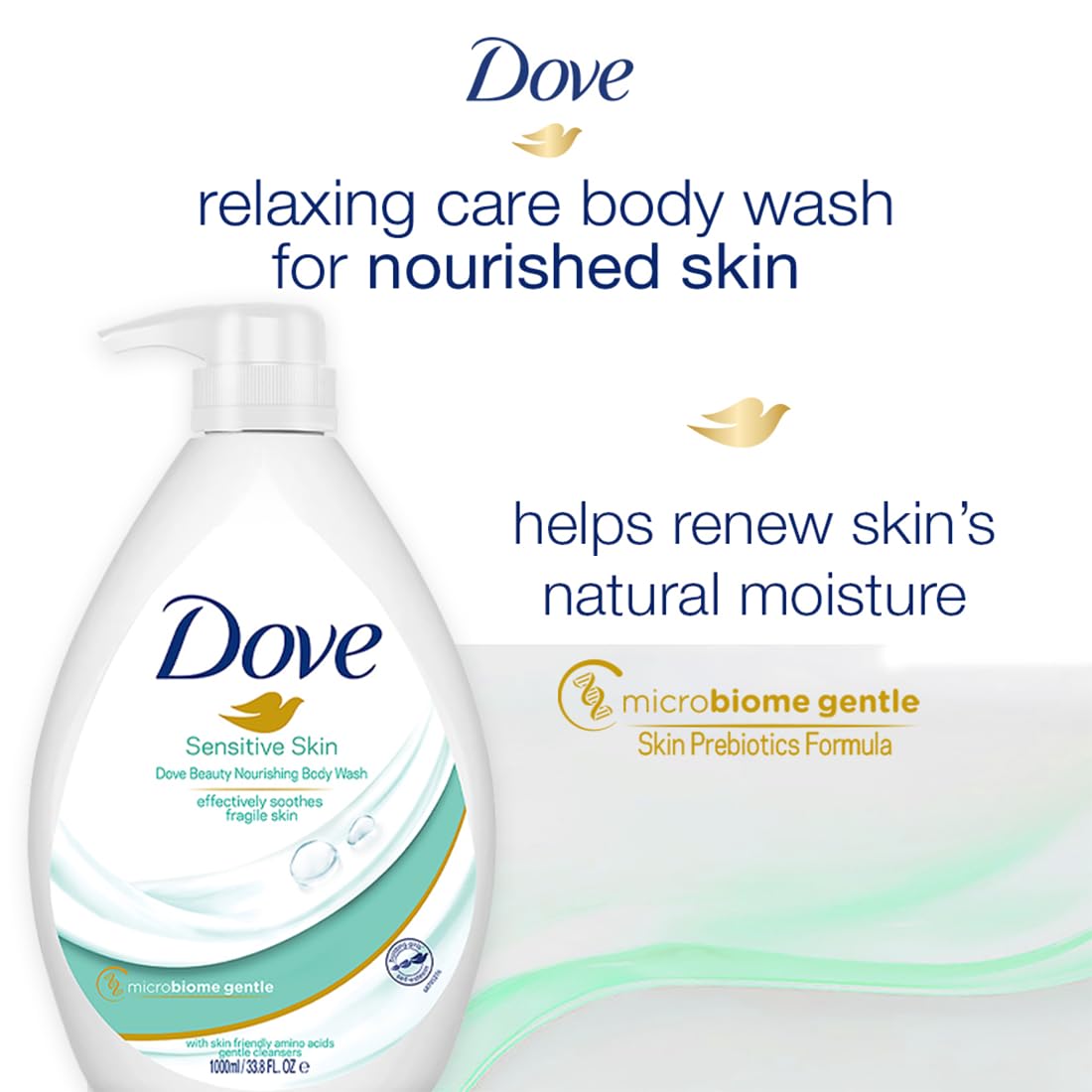 Dove Sensitive Skin Beauty Nourishing Body Wash 1000ml,8886467020315,