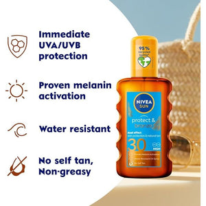 Nivea Sun Protect & Bronze SPF 30 High Sunscreen Spray 200ml,4005900118172,