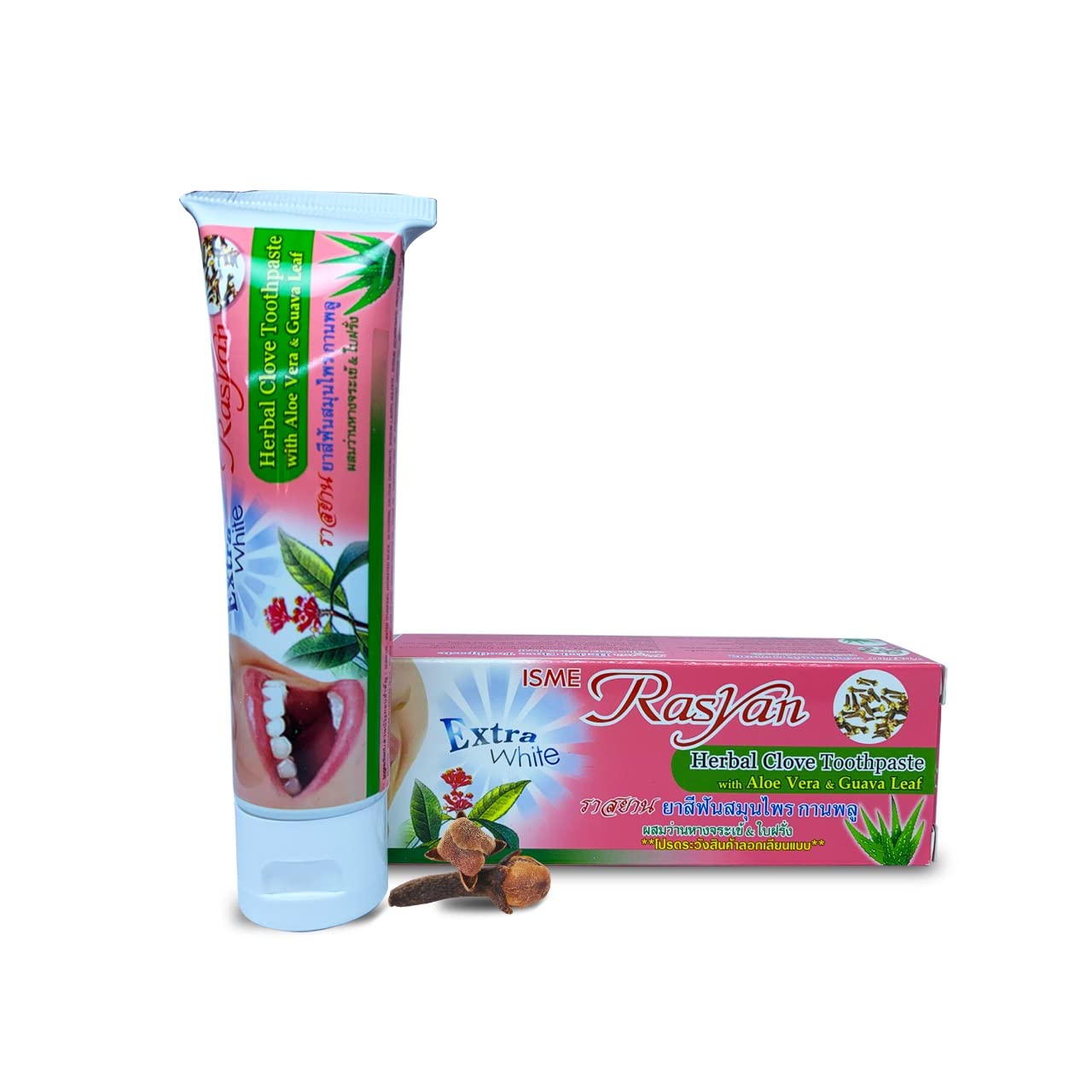 ISME Rasyan Extra White Aloe Vera & Guava Leaf Herbal Clove Toothpaste 100g,8852525369047,