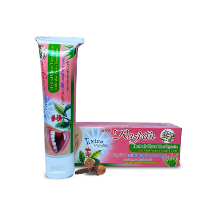 ISME Rasyan Extra White Aloe Vera & Guava Leaf Herbal Clove Toothpaste 100g,8852525369047,