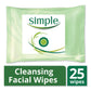 Simple Sensitive Skin Experts Kind to Skin Cleansing Facial Wipes 25 Count