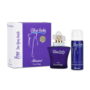 Rasasi Blue Lady Eau De Parfum & Free Deodrant Spray For Her 40ml