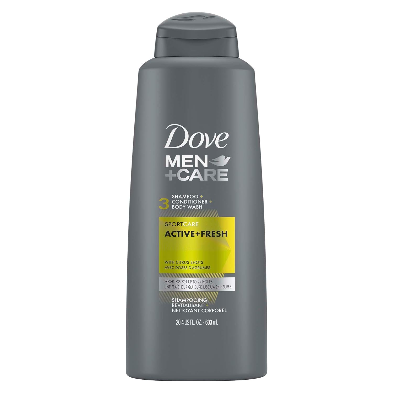 Dove Men +Care Sport Care Active + Fresh 3-In-1 Shampoo, Conditioner & Body Wash 603ml,079400461650,