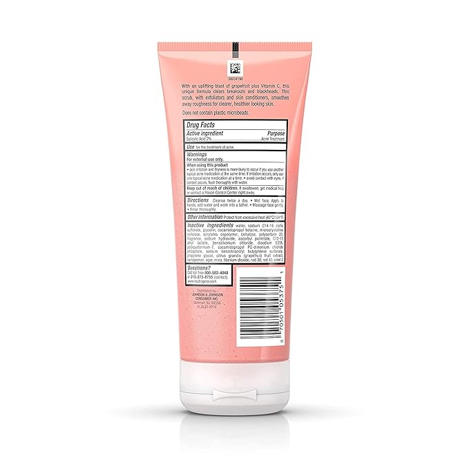 Neutrogena Oil-Free Acne Wash Pink Grapefruit Foaming Scrub 198ml,070501053751