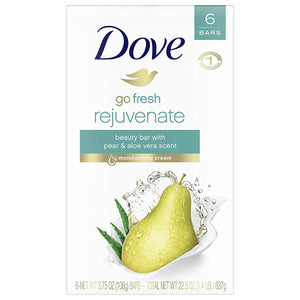 Dove Beauty Bar Go Fresh Rejuvenate Pear & Aloe Vera Soap (Pack Of 6) 106g Each