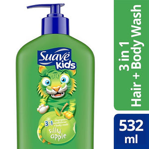 Suave Kids Silly Apple 3-In-1 Shampoo + Conditioner + Body Wash 532ml