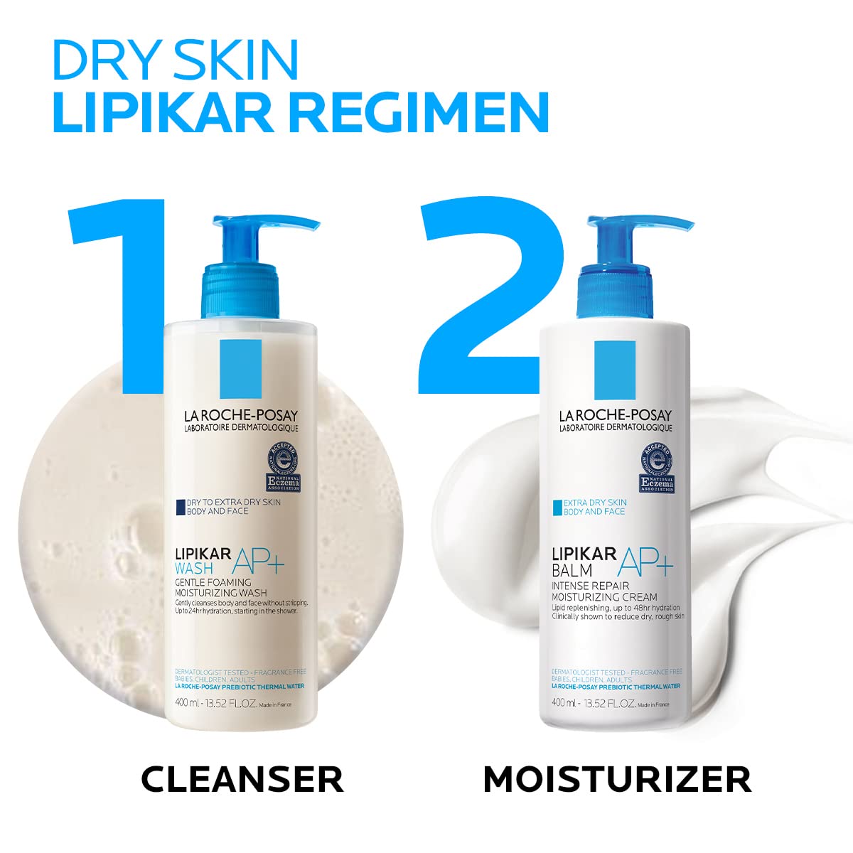 La Roche-Posay Lipikar AP+ Gentle Foaming Moisturizing Wash 400ml,3337875751032