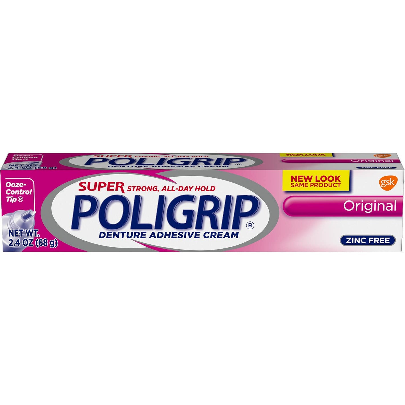 Super Poligrip Original Zinc Free Denture Adhesive Cream 68g