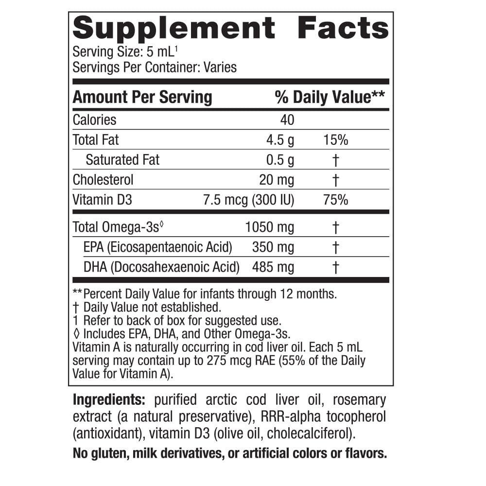 Nordic Naturals Baby's DHA 1050mg Omega-3 Fish Oil Supplement For 0-12 Months 60ml,768990537875