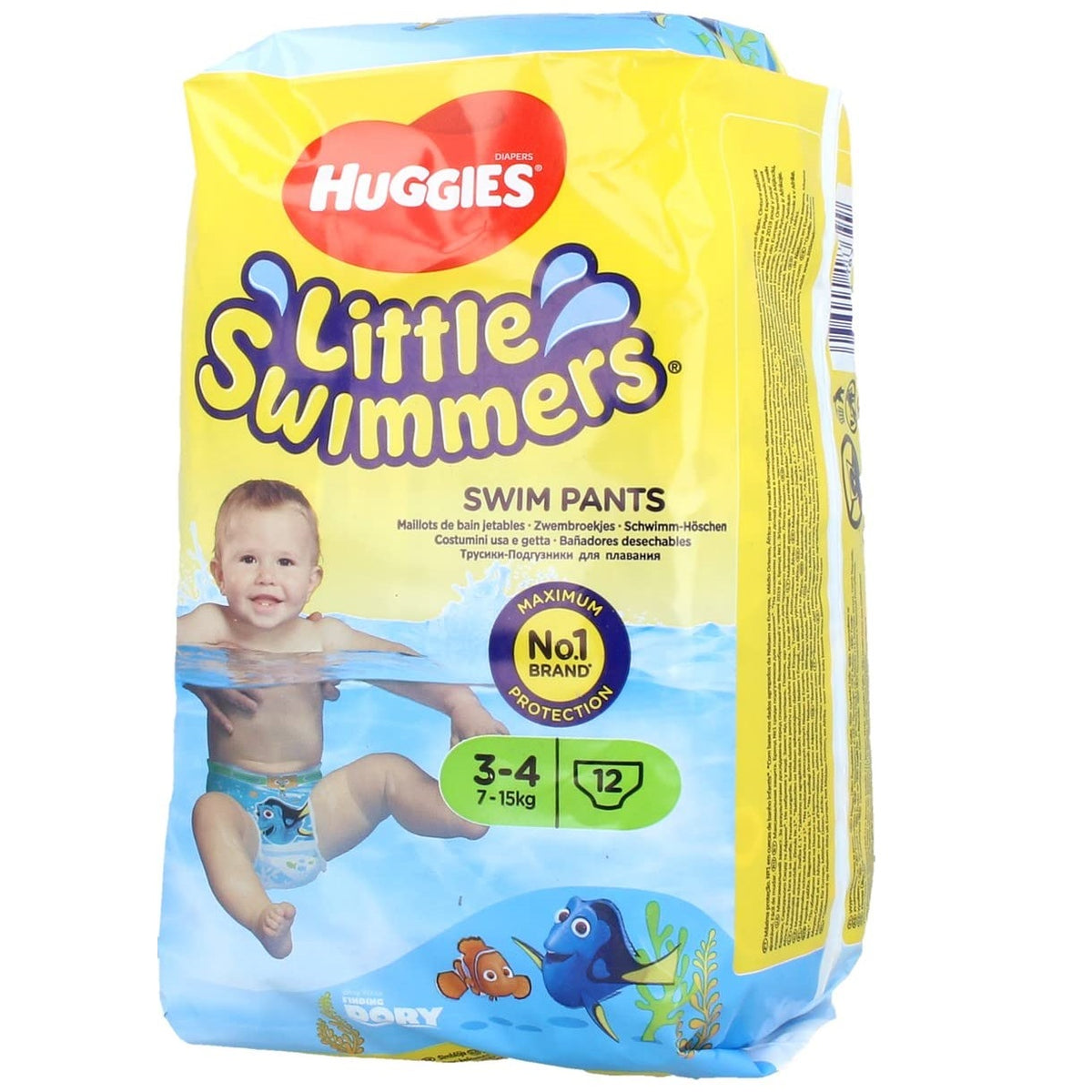Huggies Little Swimmers Disney Pixar Finding Dory 12 Swim Nappies Size No.3-4 (7-15kg),036000183399,