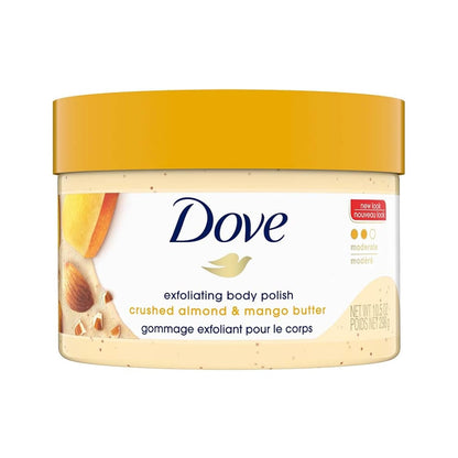 Dove Crushed Almond & Mango Butter Exfoliating Body Scrub 298g,011111016958,
