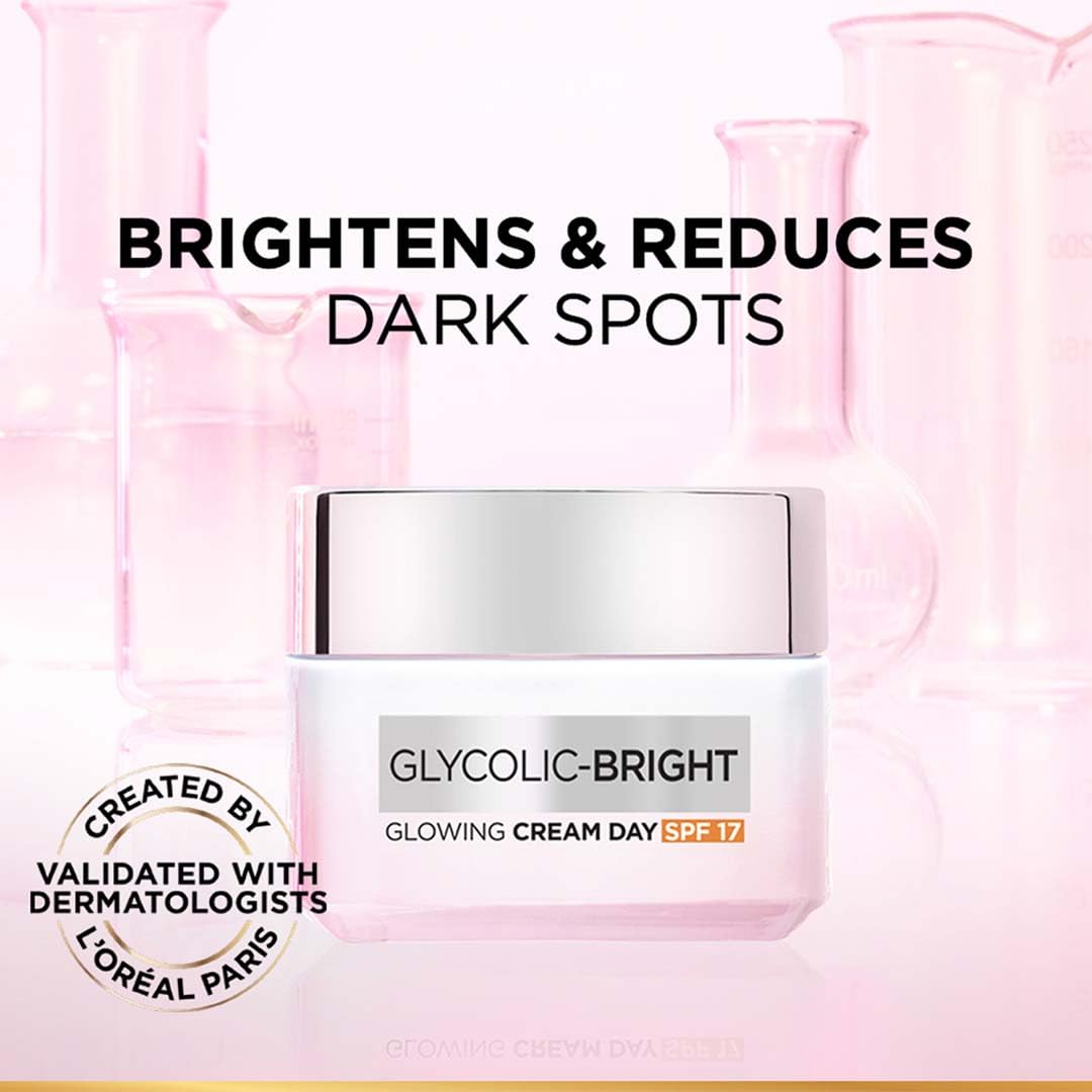 L'Oreal Paris Glycolic-Bright SPF 17 Glowing Day Cream 50ml,8994993016525,