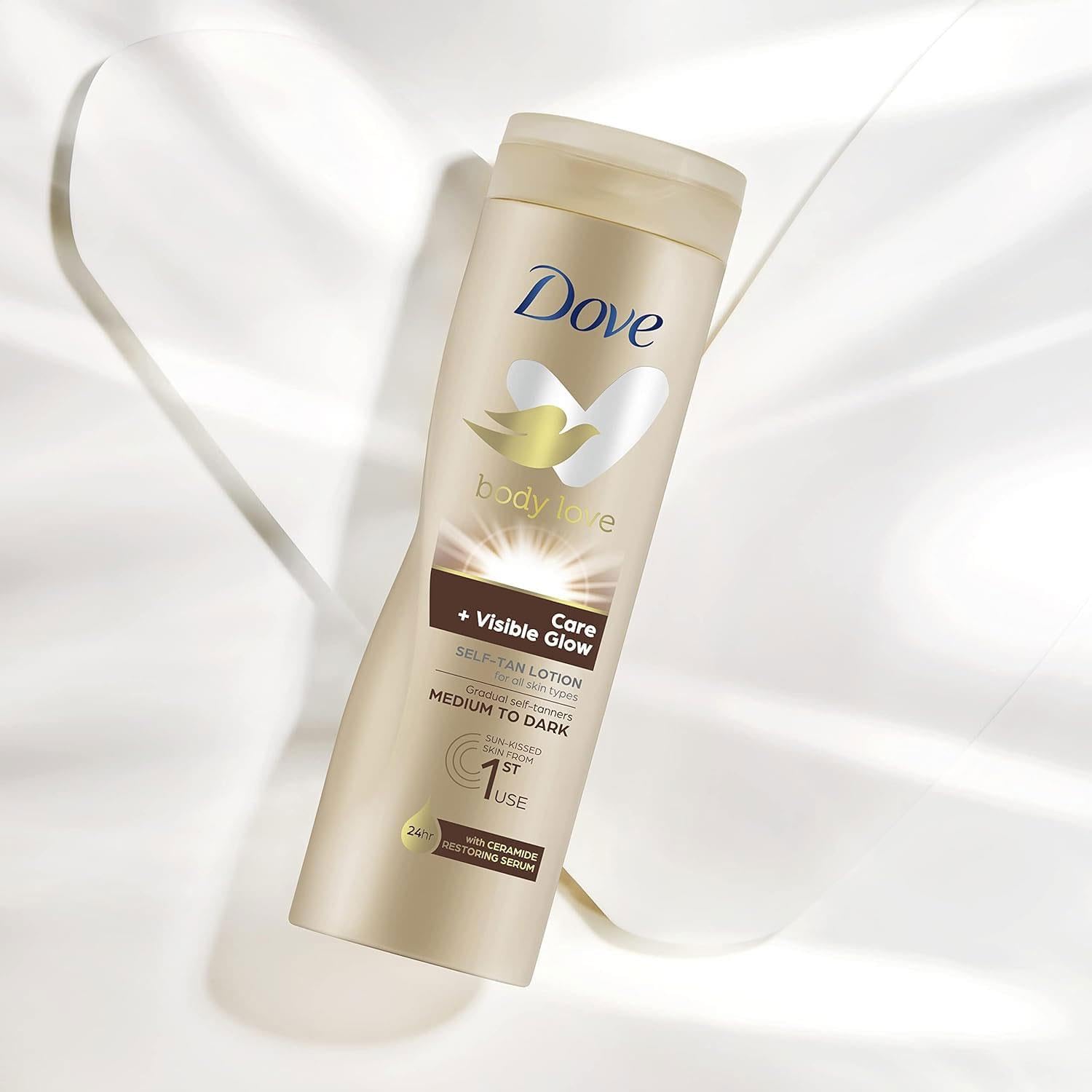 Dove Body Love Care + Visible Glow Medium To Dark Self-Tan Lotion 400ml,8710447340707