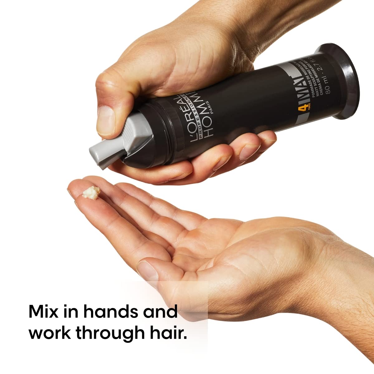 L'Oreal Paris Professionnel Homme Mat Force No.4 Hair Styling Pomade 80ml,3474630242784,