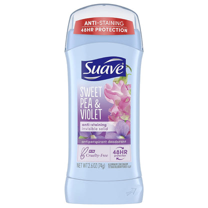 Suave Sweet Pea & Violet Antiperspirant Deodorant Stick 74g