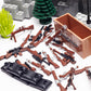 63 Pcs US Brown Toy Soldiers Figures,Toy Set, US Weapons Pack Military Army Battle, Toy Set Weapon Battle Building Blocks Compatible With Major Brand, 3 Years Old And Up,