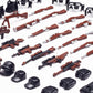 63 Pcs US Brown Toy Soldiers Figures,Toy Set, US Weapons Pack Military Army Battle, Toy Set Weapon Battle Building Blocks Compatible With Major Brand, 3 Years Old And Up,
