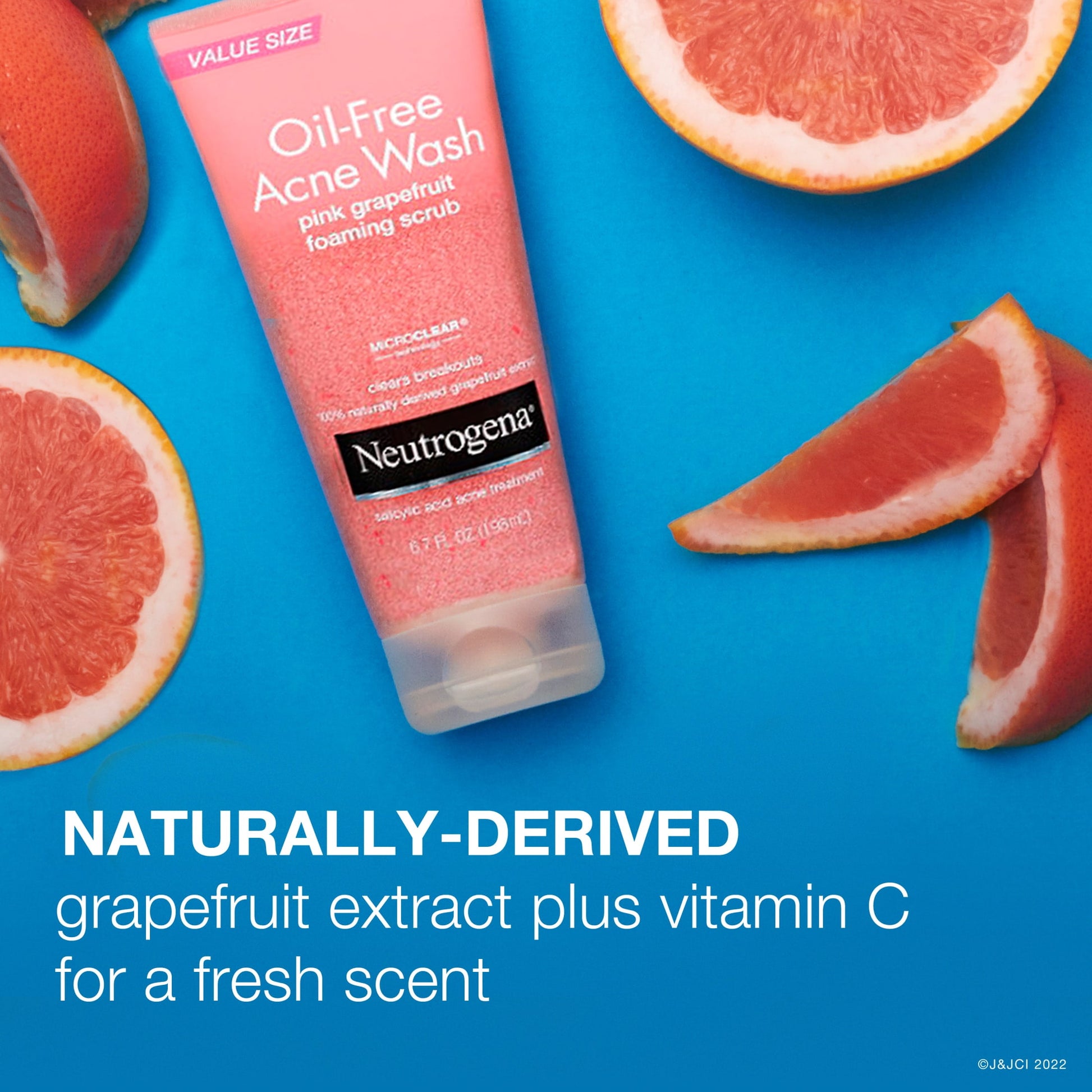 Neutrogena Oil-Free Acne Wash Pink Grapefruit Foaming Scrub 198ml,070501053751