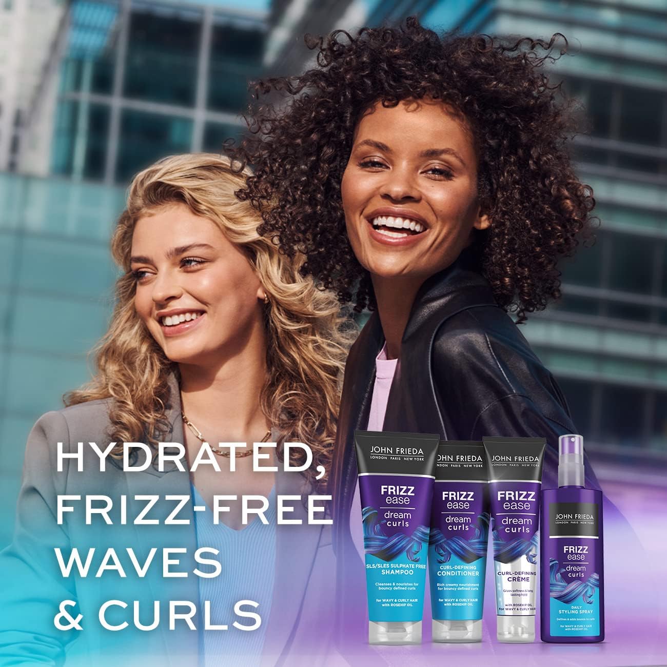 John Frieda Frizz Ease Dream Curls Sulfate Free Rosehip Oil Shampoo 500ml,5037156276145,