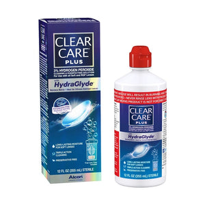 Clear Care Plus 3% Hydrogen Peroxide Hydraglyde Cleaning & Disinfecting Solution + Lens Case 355ml