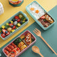Iteryn Khaki Color Stackable Lunch Bento Box + Spoon & Fork 900ml