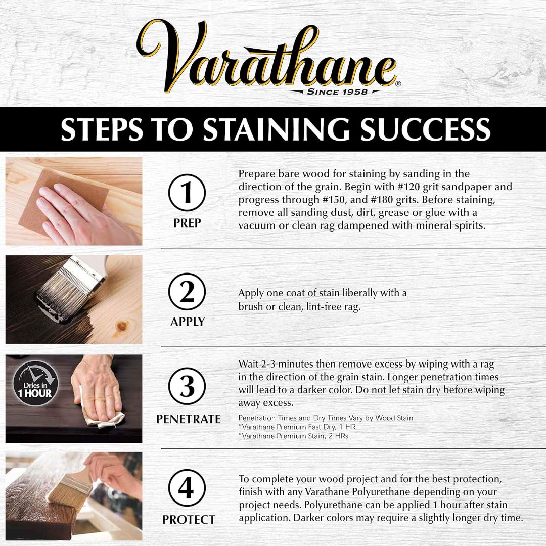 Varathane Premium Fast Dry Dark Walnut Oil-Based Wood Stain 236ml,020066211653