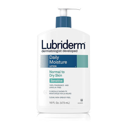 Lubriderm Daily Moisture Sensitive Normal To Dry Skin Fragrance Free Body Lotion 473ml