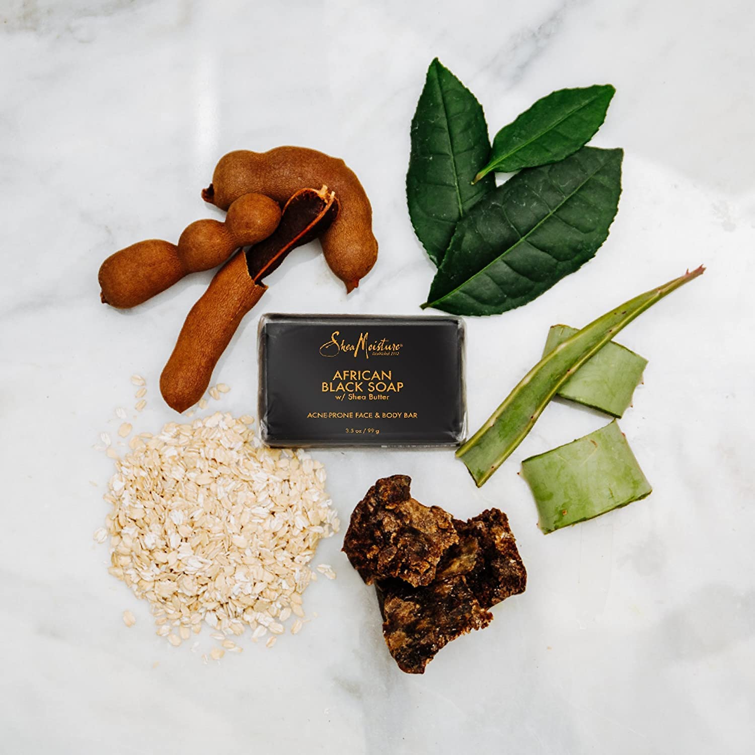 Shea Moisture African Black Shea Butter Bar Soap For Acne-Prone Face & Body 99g,764302270003,
