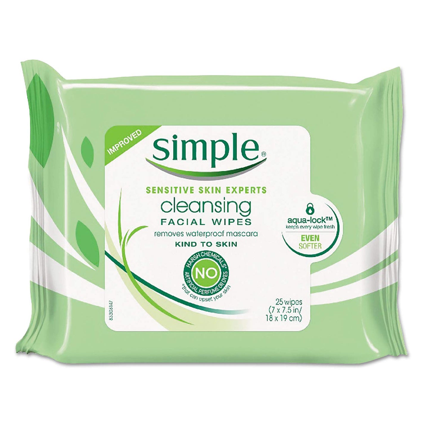 Simple Sensitive Skin Experts Kind to Skin Cleansing Facial Wipes 25 Count,5011451103979,