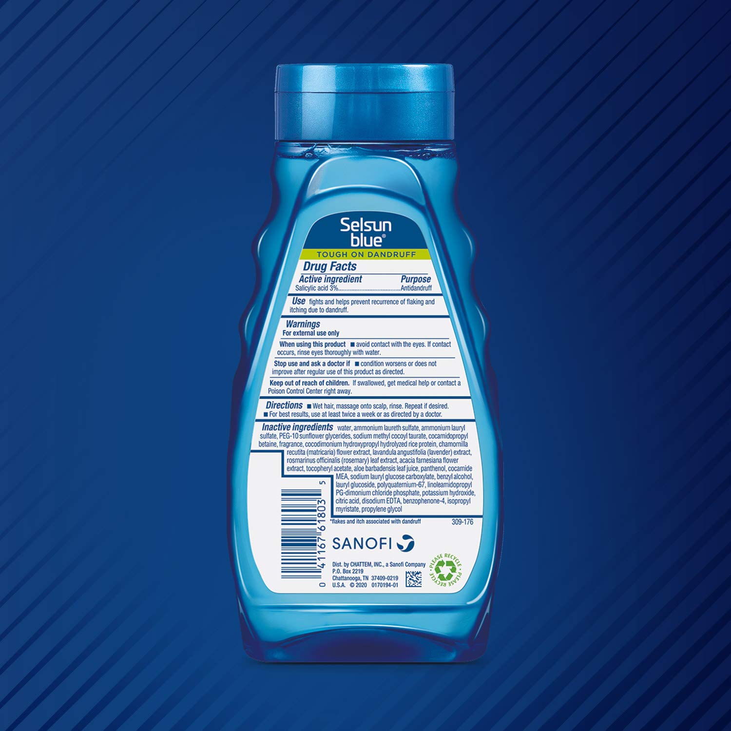 Selsun Blue Daily Care Naturals Itchy Dry Scalp Anti-Dandruff Shampoo 325ml,041167618035,
