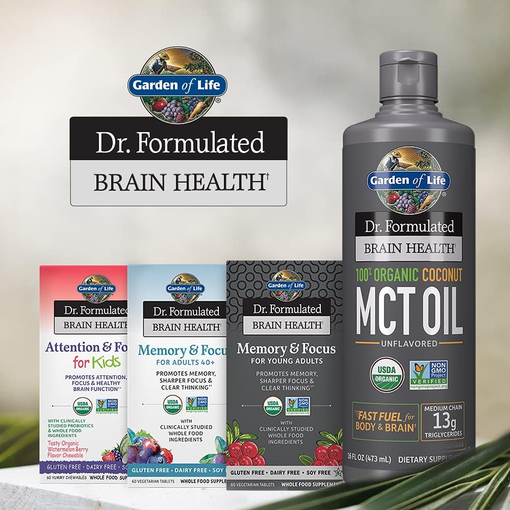Garden Of Life Dr. Formulated Brain Health Attention & Focus For Kids Watermelon Berry 60 Chewables,658010120715,