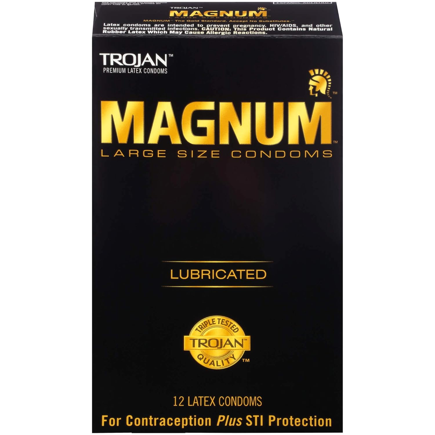 Trojan Magnum Large Size Lubricated Latex Condoms 12 Count