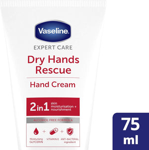 Vaseline Expert Care Dry Hands Rescue 2-In-1 Moisturising Hand Cream 75ml