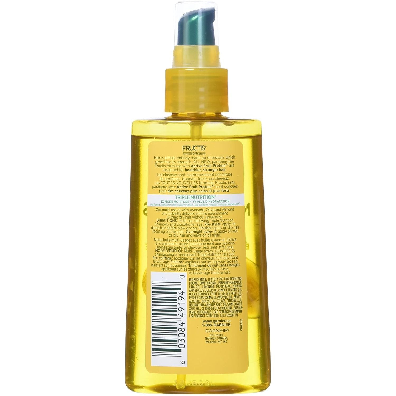 Garnier Fructis Avocado, Olive & Almond Oils Triple Nutrition Marvelous Oil 150ml,603084491940