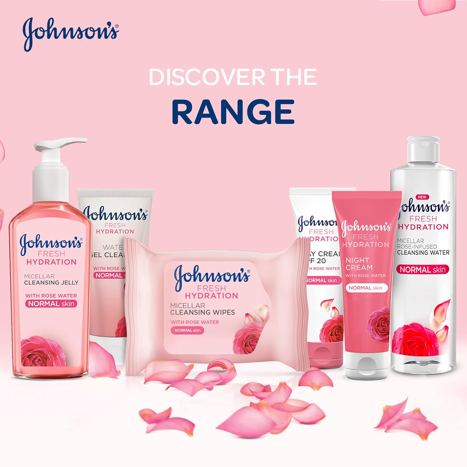 Johnson's Fresh Hydration Rose-Infused Micellar Cleansing Water For Normal Skin 400ml,3574661450964,