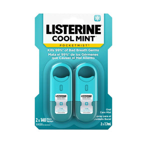 Listerine Cool Mint Pocket Mist Spray (Pack Of 2) 7.7ml Each