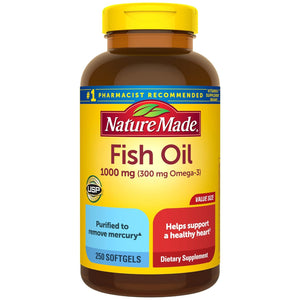 Nature Made Fish Oil 1000mg Omega-3 250 Softgels