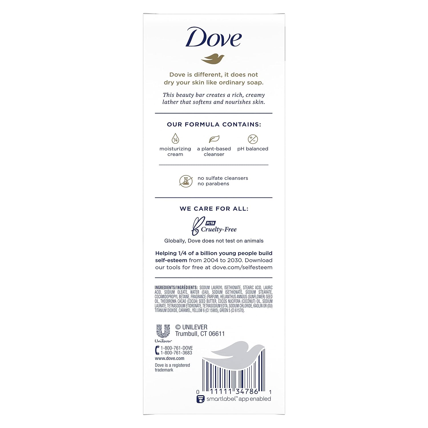 Dove Beauty Bar Restoring Coconut & Cocoa Butter Soap (Pack Of 6) 106g Each,011111347861