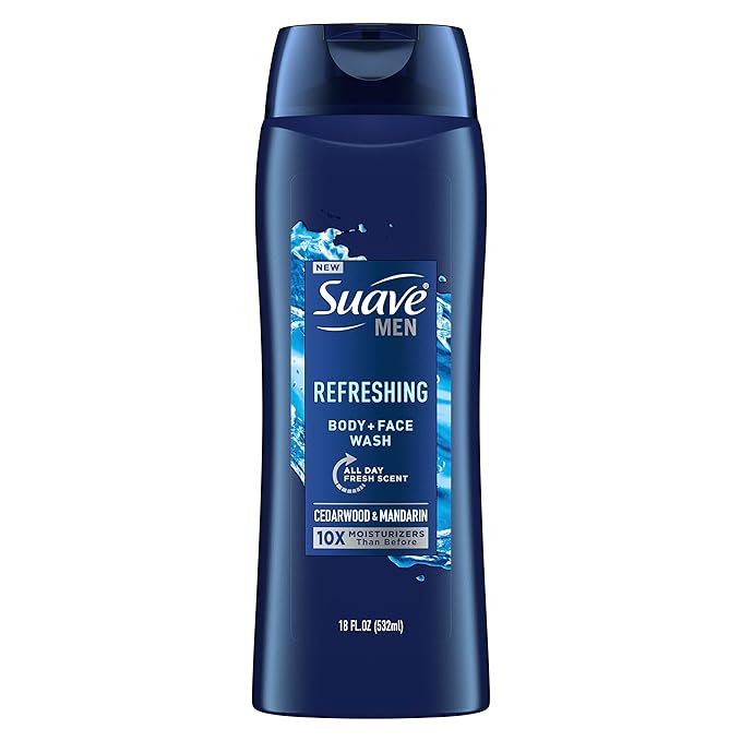 Suave Men Refreshing Cedarwood & Mandarin Body + Face Wash 532ml,079400323712,
